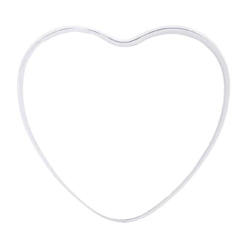 Metal Tin - Double Side in White - Heart shape #2